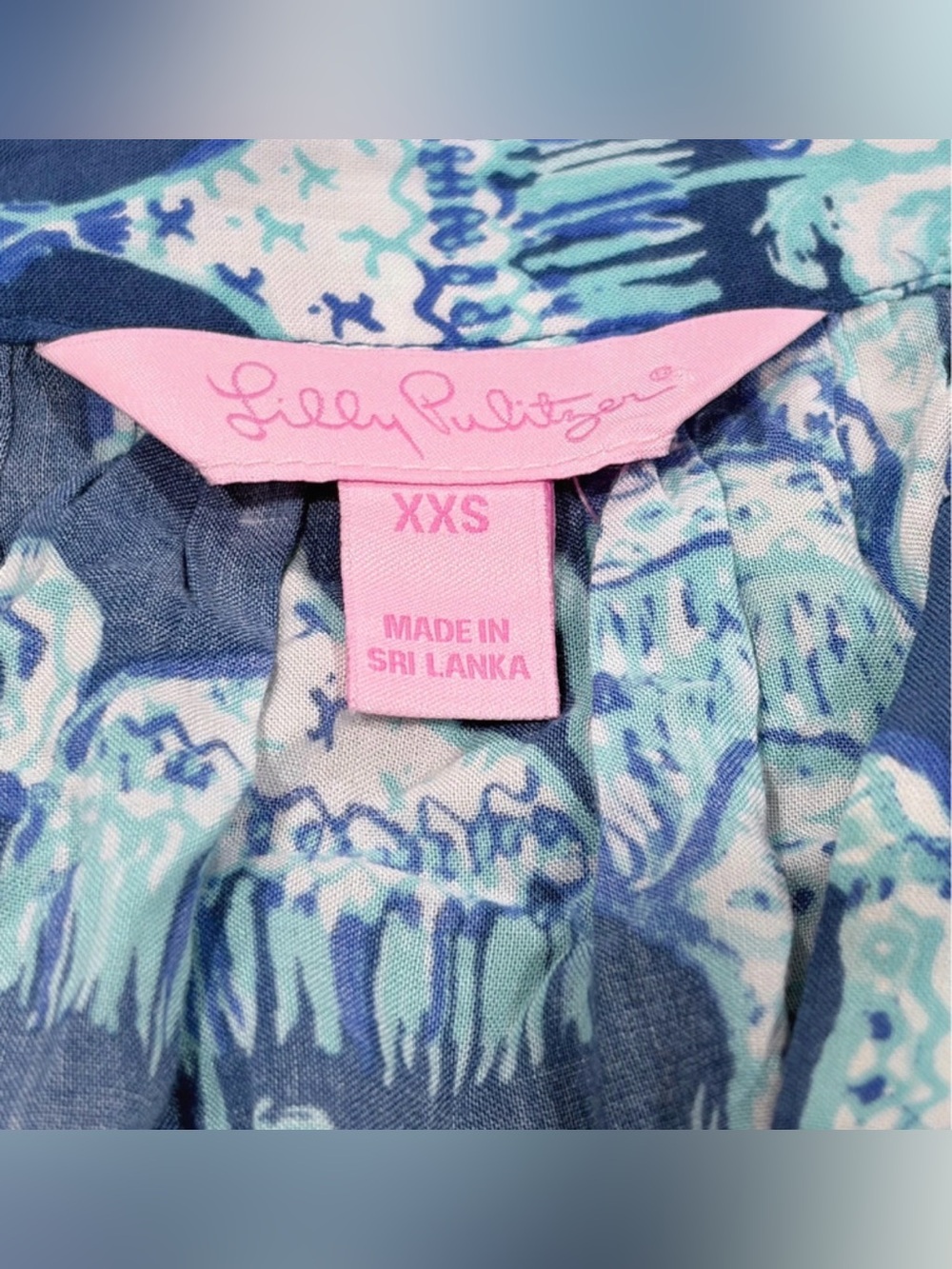 Lilly Pulitzer Blue and Aqua Printed Women's Top